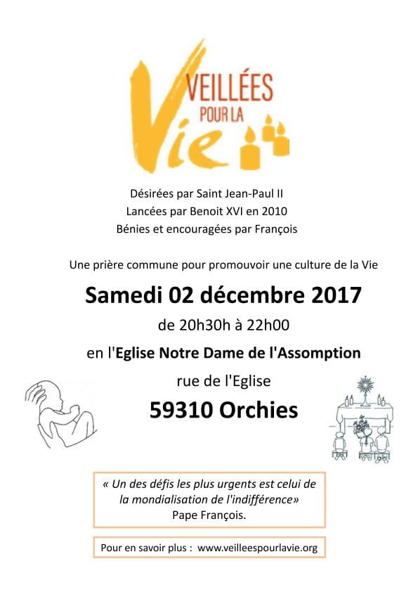 Veillées pour pour la Vie à ORCHIES