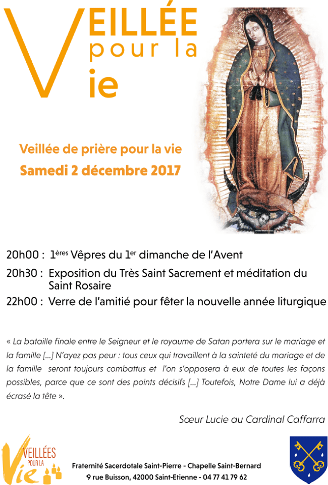 Veillé pour la vie, à la Chapelle St Bernard