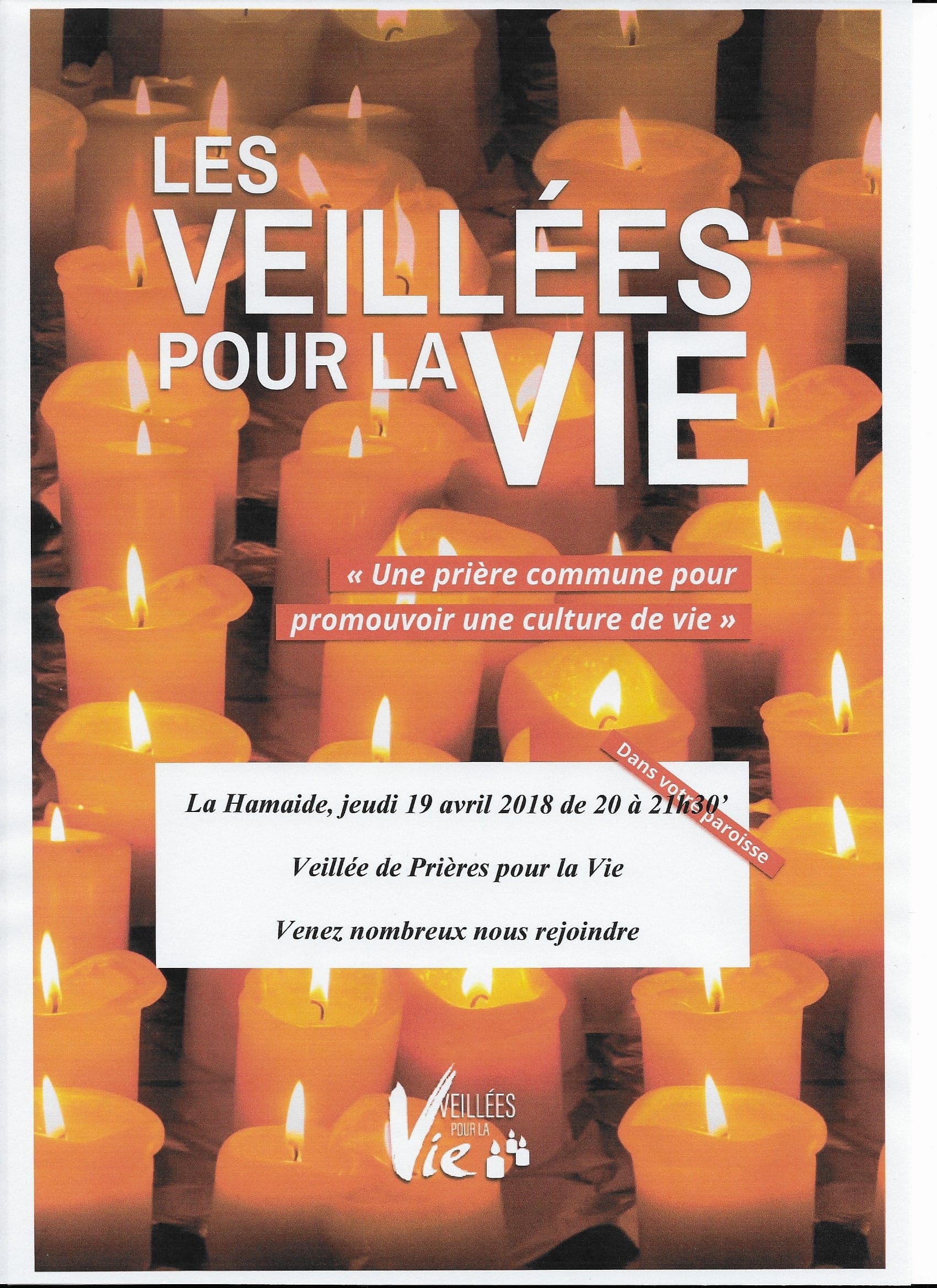 Veillée pour la Vie à l'église de La Hamaide (Belgique)