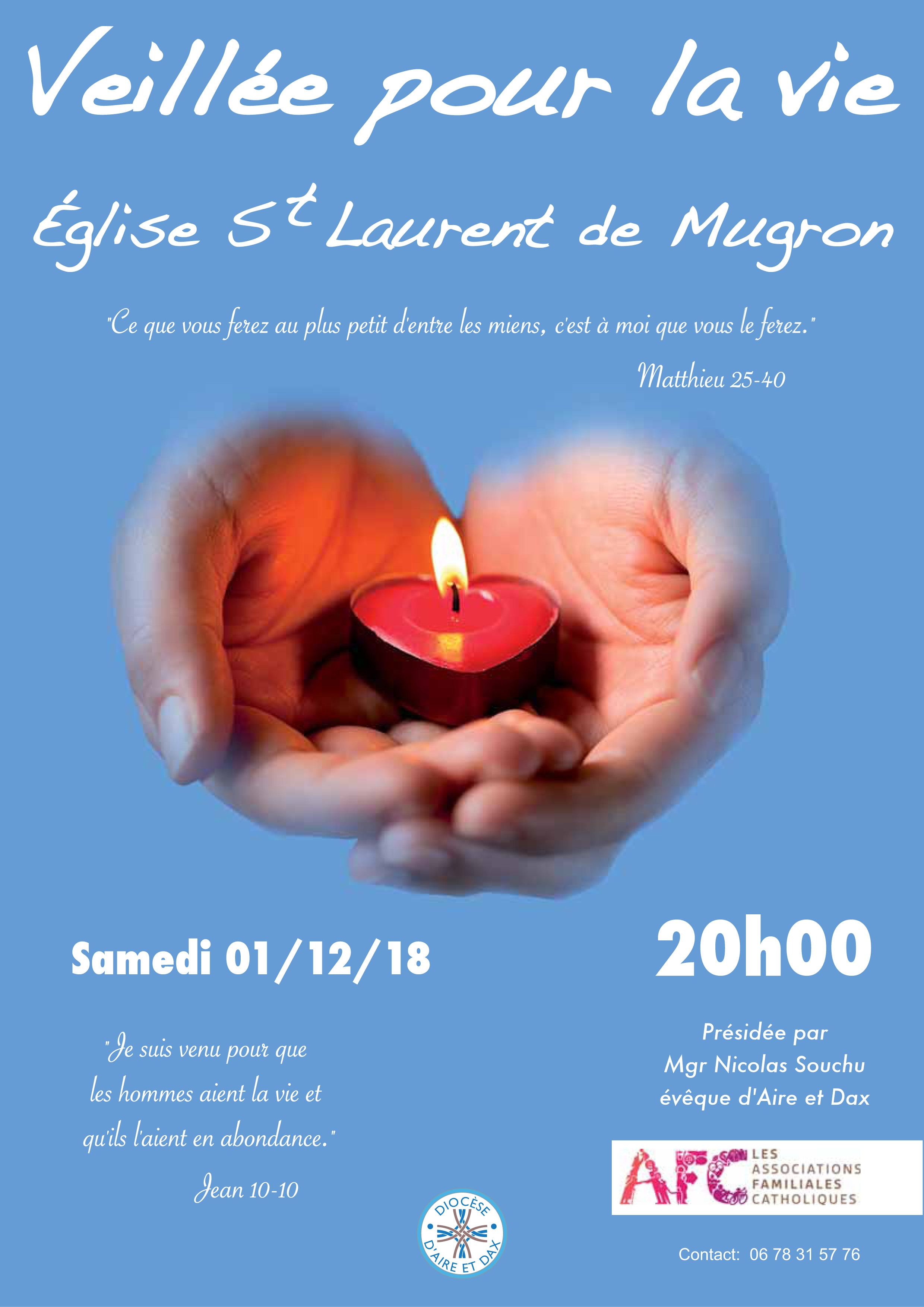 Veillée pour la vie 2018 diocèse d'Aire et Dax