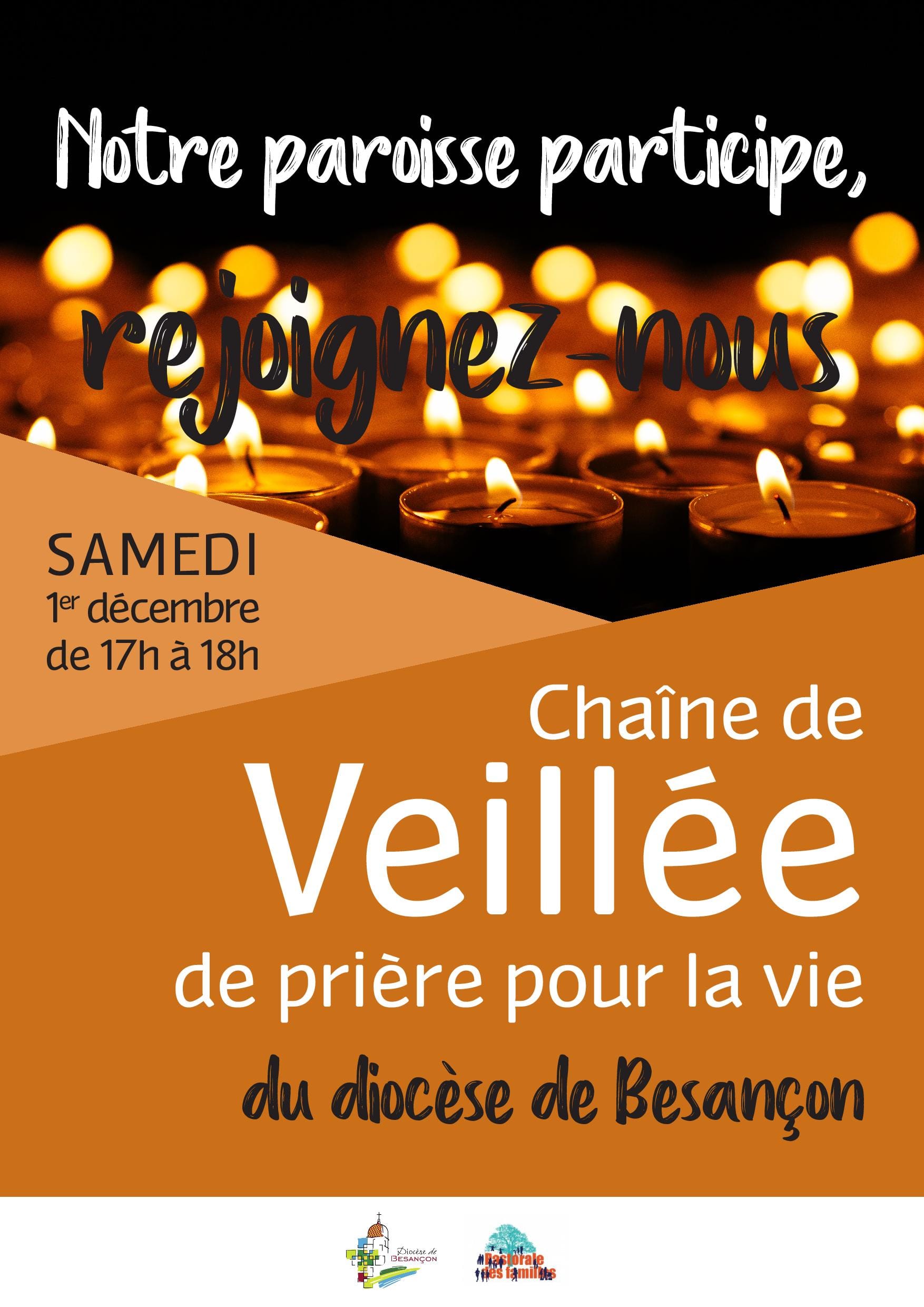 Chaine diocésaine de veillées de priére pour la vie 1er dec 17h 18h