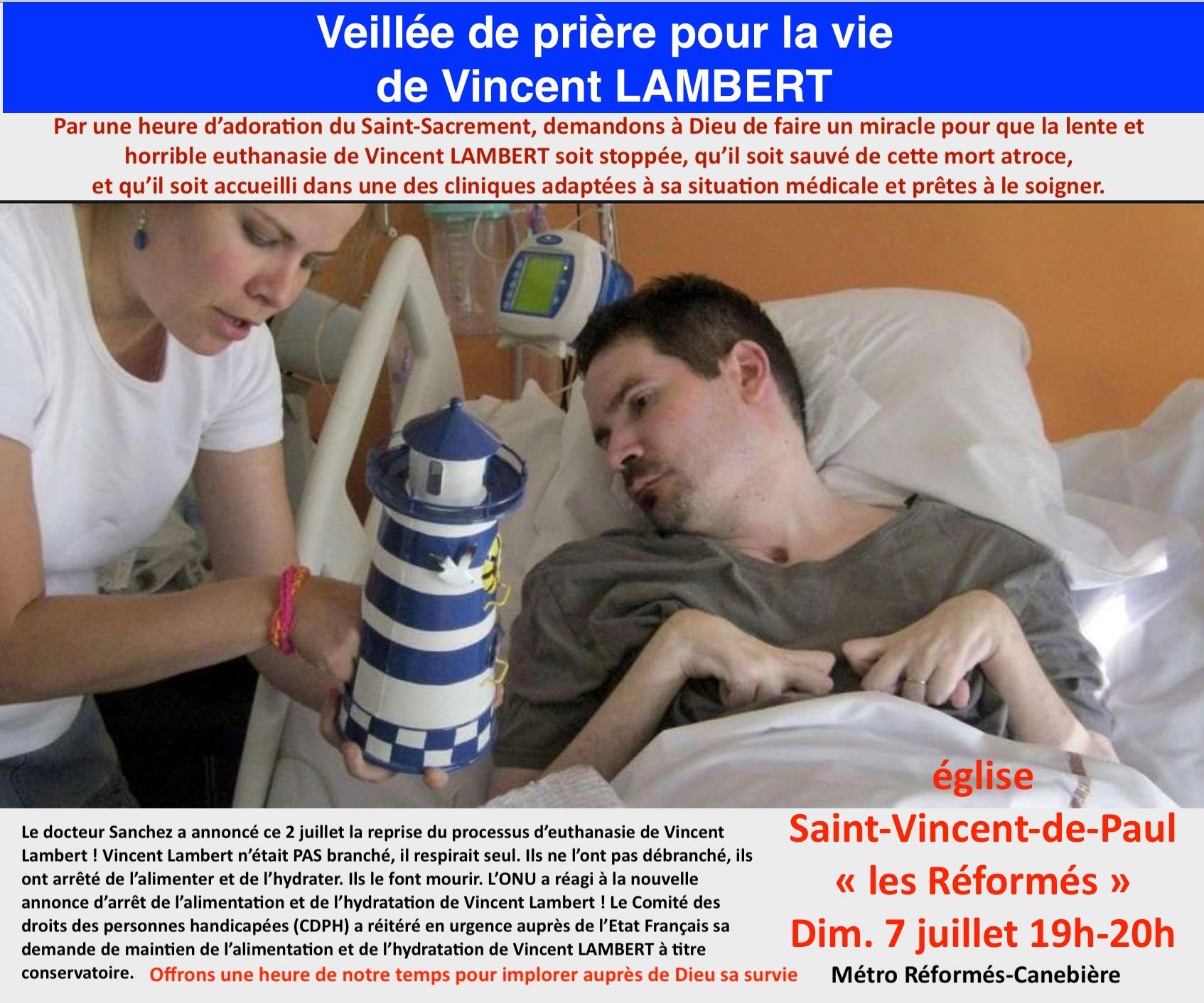 Veillée de prière pour la vie. Pour Vincent Lambert