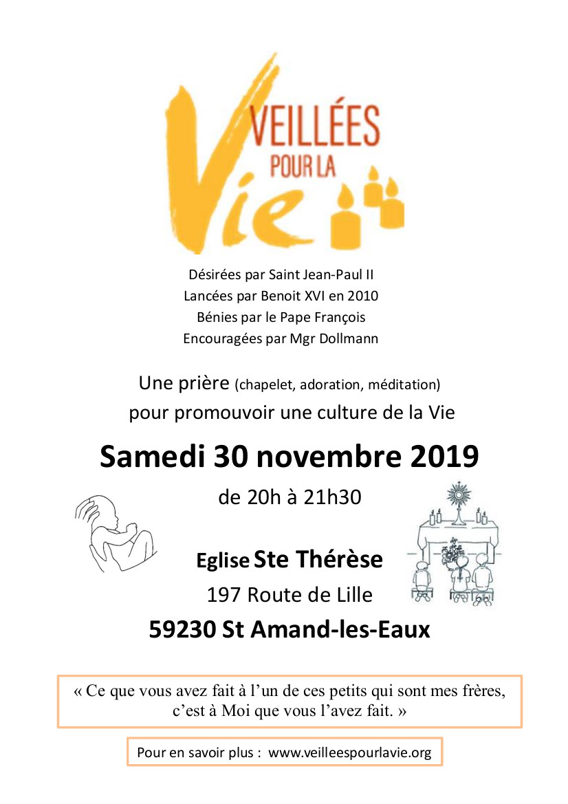 Veillée pour la Vie à SAINT AMAND LES EAUX