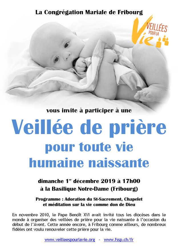 Veillée pour la Vie avec la Congrégation Mariale de Fribourg