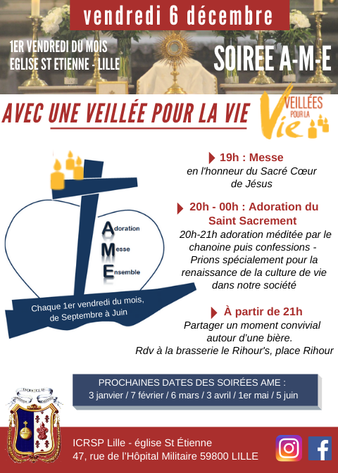 Soirée A-M-E avec une veillée pour la vie