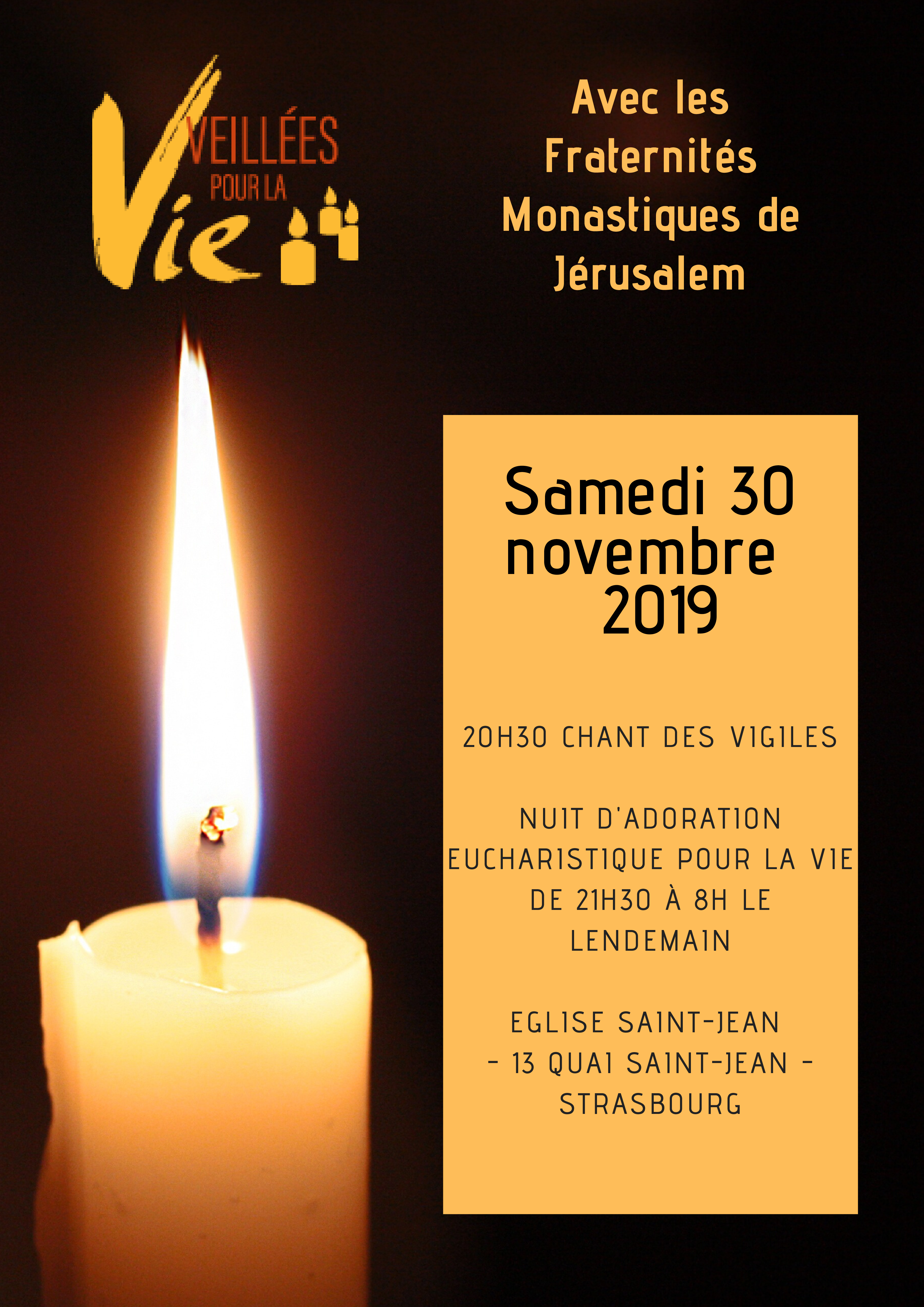 VIGILES ET NUIT D’ADORATION POUR LA VIE avec les FMJ