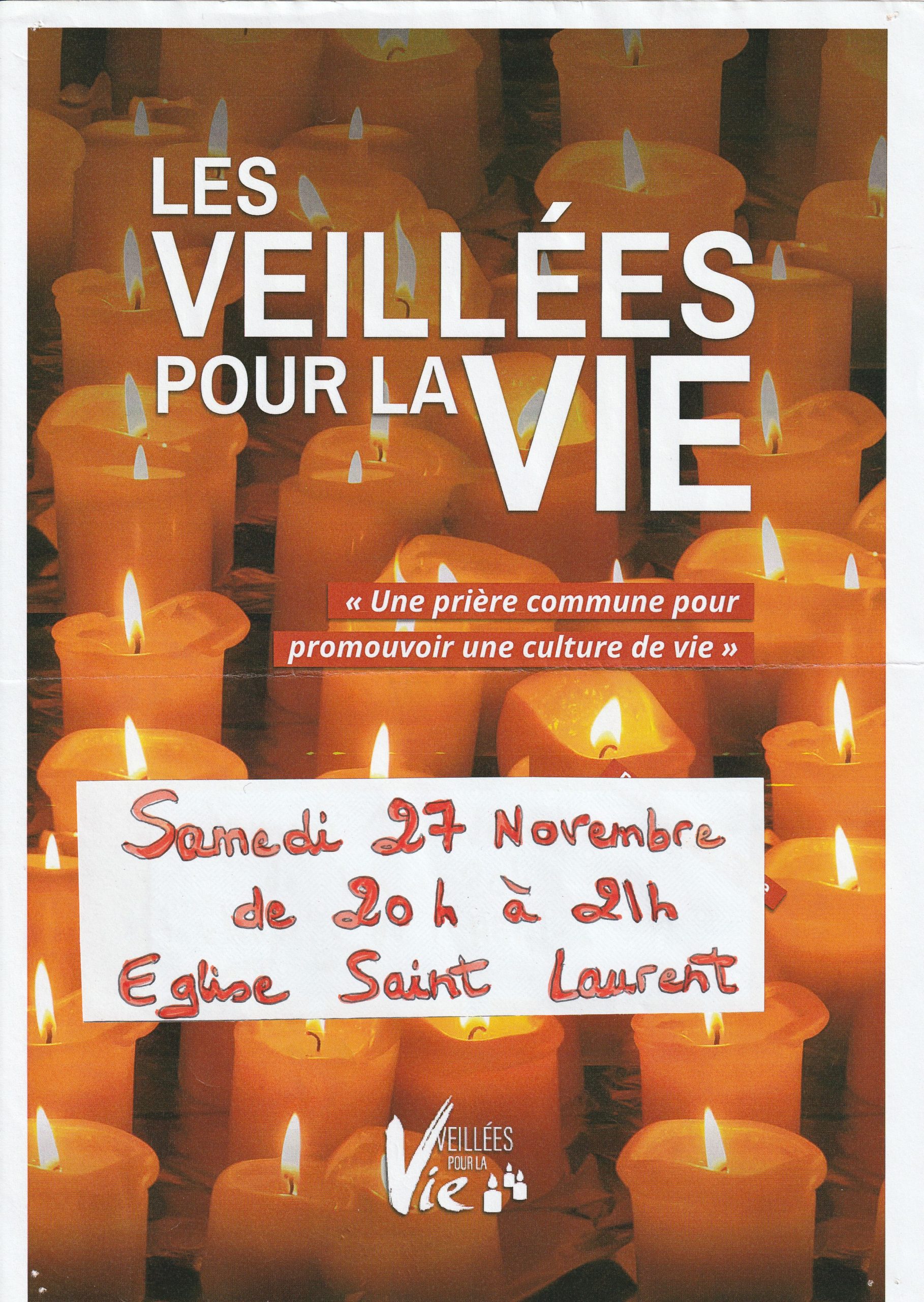 veillée pour la Vie, église saint Laurent, paroisse de Nogent sur Seine