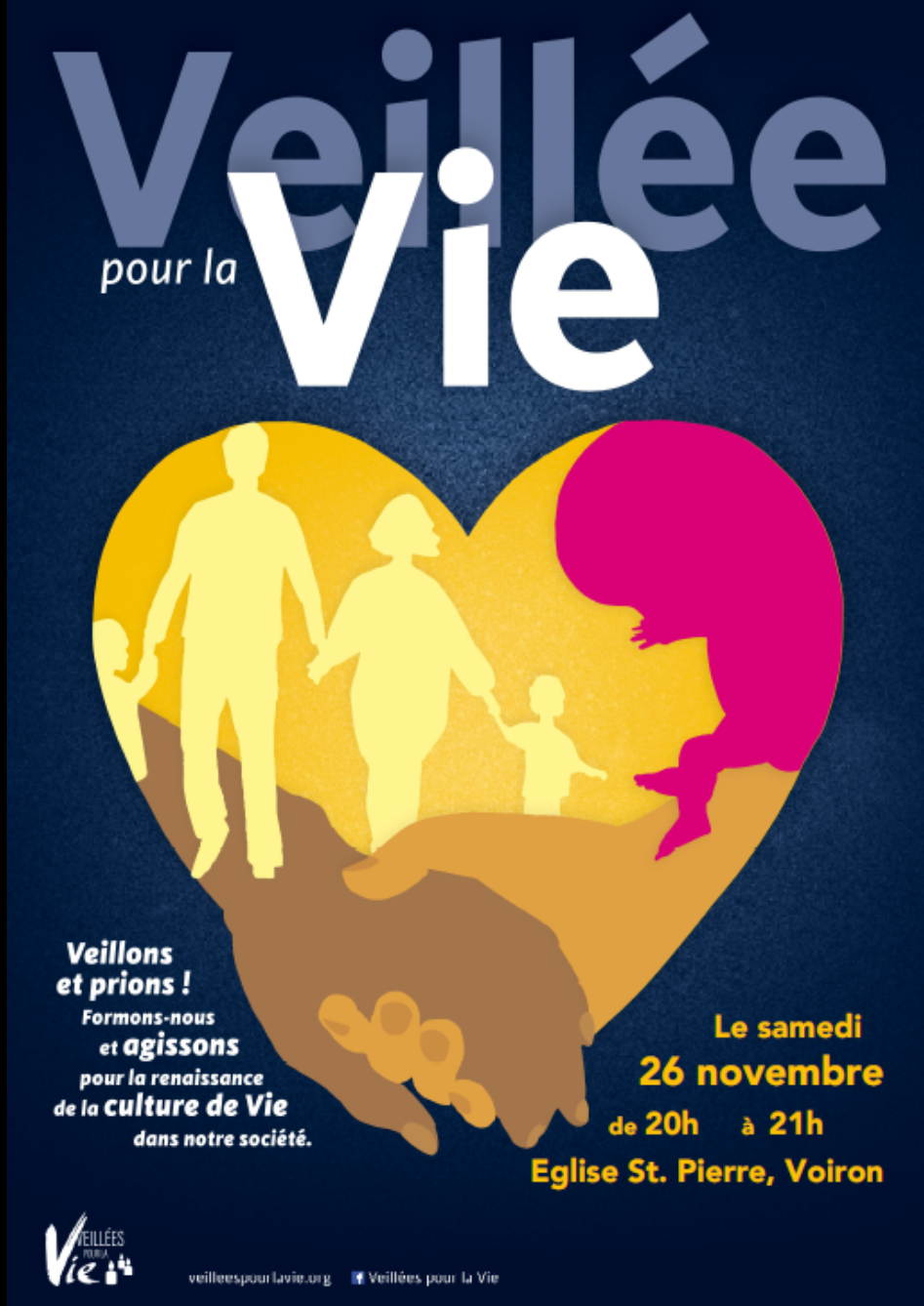 Veillée de prière pour le respect de la vie naissante, église Saint Pierre à Voiron